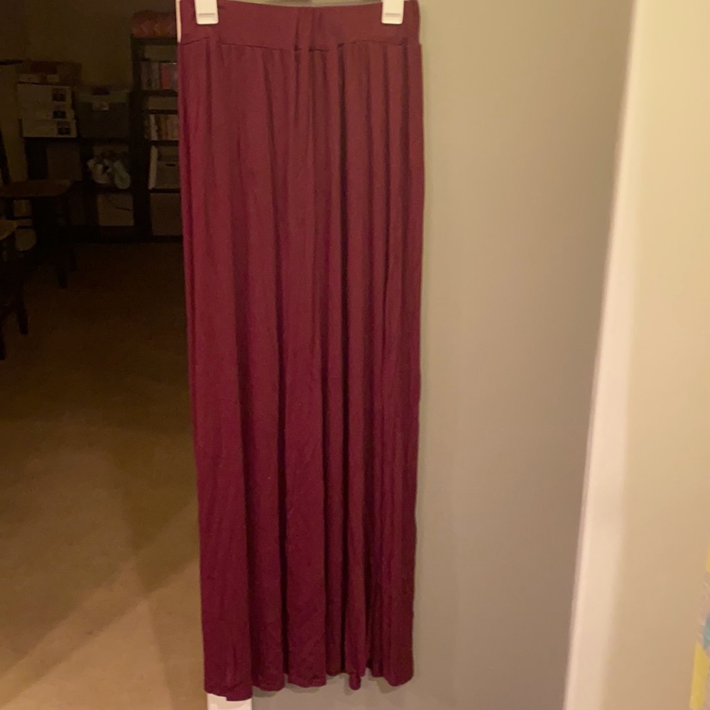 Burgundy maxi skirt
